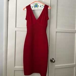 Hervé Leger red bandage dress size small